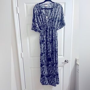 Black, white, and grey midi dress